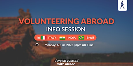 Volunteering Programme Online Info session in India, Italy and Brazil primary image