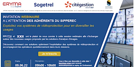 Image principale de Invitation webinaire - Adhérents SIPPEREC - Solutions d'analyse d'images
