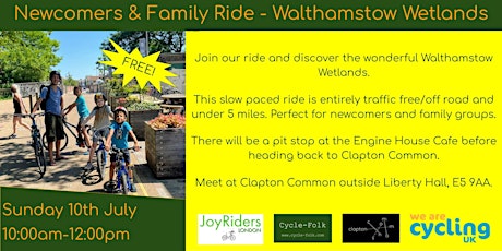 Newcomers & Family Bike Ride | Walthamstow Wetlands primary image