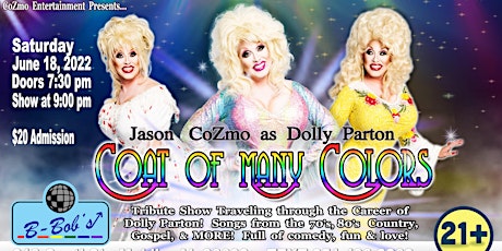Jason CoZmo as Dolly Parton at B-Bob's