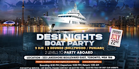 Desi Nights - Bollywood Boat Cruise Party tickets
