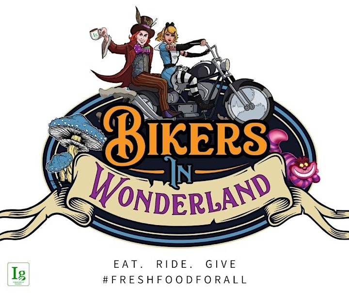 Bikers in Wonderland:				 Eat.  Ride.  Give. image