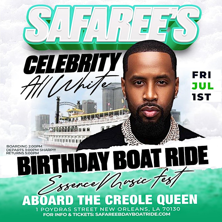 Safaree Celebrity All White Birthday Boat Ride Essence Music Festival 2022