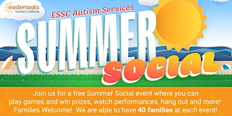 ESSC  Autism Services: Summer Social (Families with teens 13+) tickets