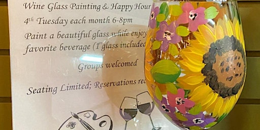 Bottles and Brushes Wine Glass Painting