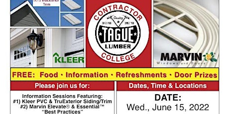 Tague Contractor College – Marvin & Kleer/Boral  at Tague Malvern Showroom