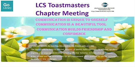 Life Communication Skills Toastmasters July Chapter Meeting tickets
