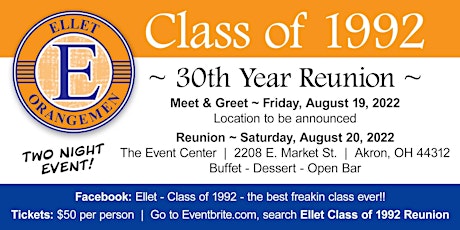 Ellet Class  of 1992 Reunion - 30 Years!
