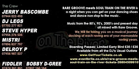 RARE GROOVE MEETS SOUL TRAIN MUSIC ON THE RIVER PT4 tickets