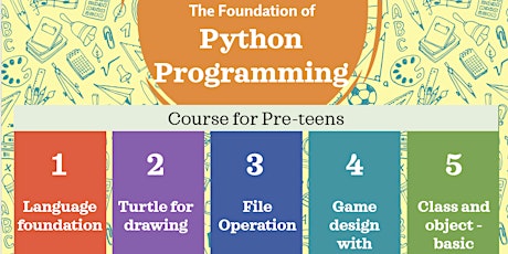 The Foundation of Python Programming (1 hour x 4 lessons) tickets