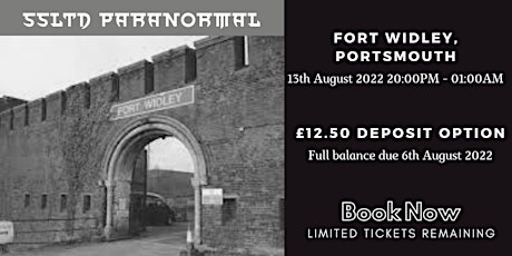 Fort Widley, Portsmouth - Ghost Hunt - 16+ tickets
