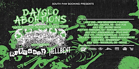 Dayglo Abortions "Hate Speech Tour" W/ Ripcordz and Hellbent tickets