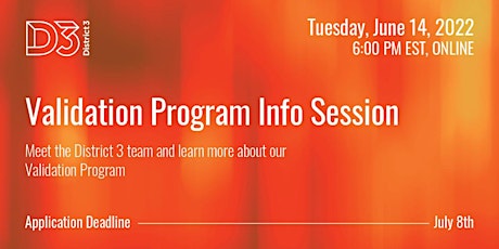 Fall 2022 Validation Info Session primary image