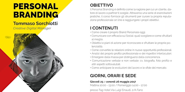 Personal Branding - Percorso formativo con il Creative Digital Manager Sorchiotti