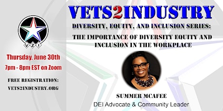 VETS2INDUSTRY Diversity, Equity, and Inclusion Series tickets