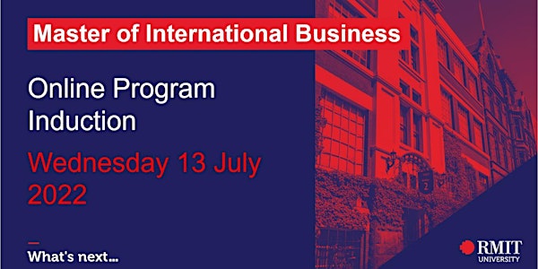 Master of International Business Program Induction (Online)
