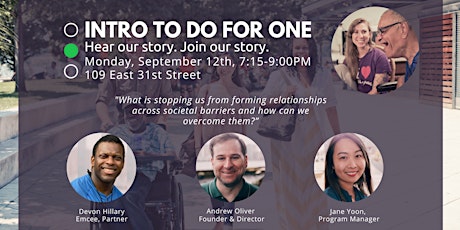 Intro to Do For One: Hear our story. Join our story.