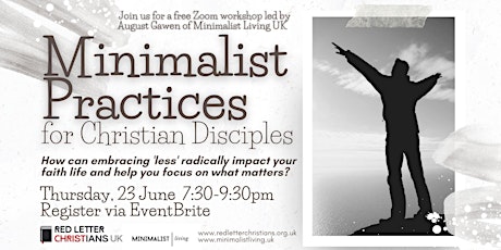 Imagen principal de RLC UK Zoom Workshop: Minimalist Practices for Christian Disciples