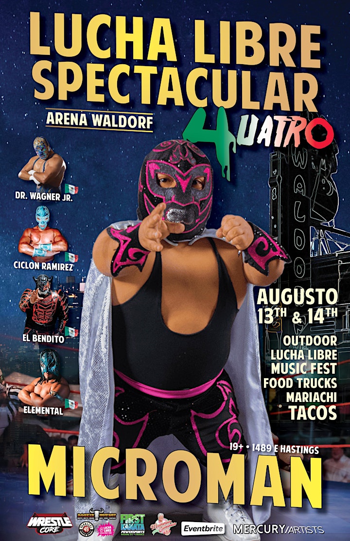Lucha Libre Spectacular 4UATRO - SAT AUG 13 | Outdoors at The Waldorf image