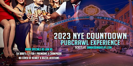 San Diego New Years Eve Pub Crawl Party 2023