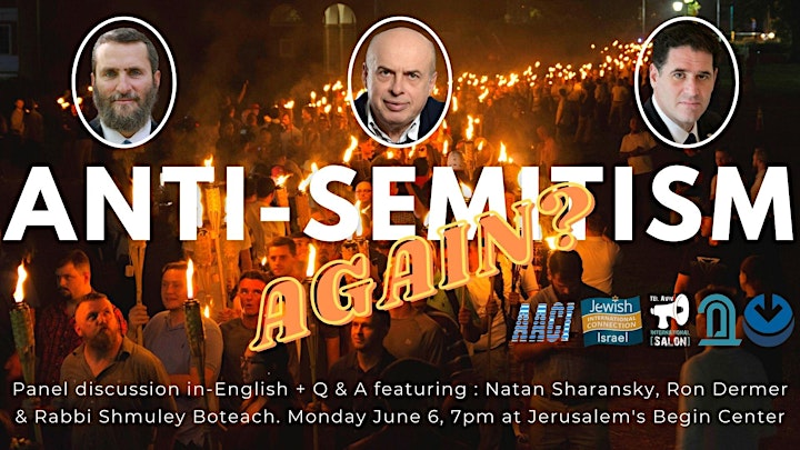 INVITATION: Anti-Semitism, Again?  Sharansky, Dermer & Boteach, June 6 image