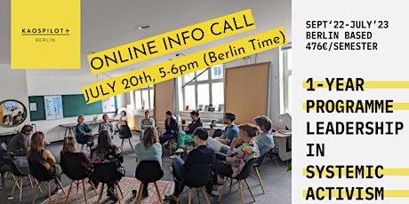 ONLINE Info Session around Leadership in Systemic Activism 1 Year Programme Tickets