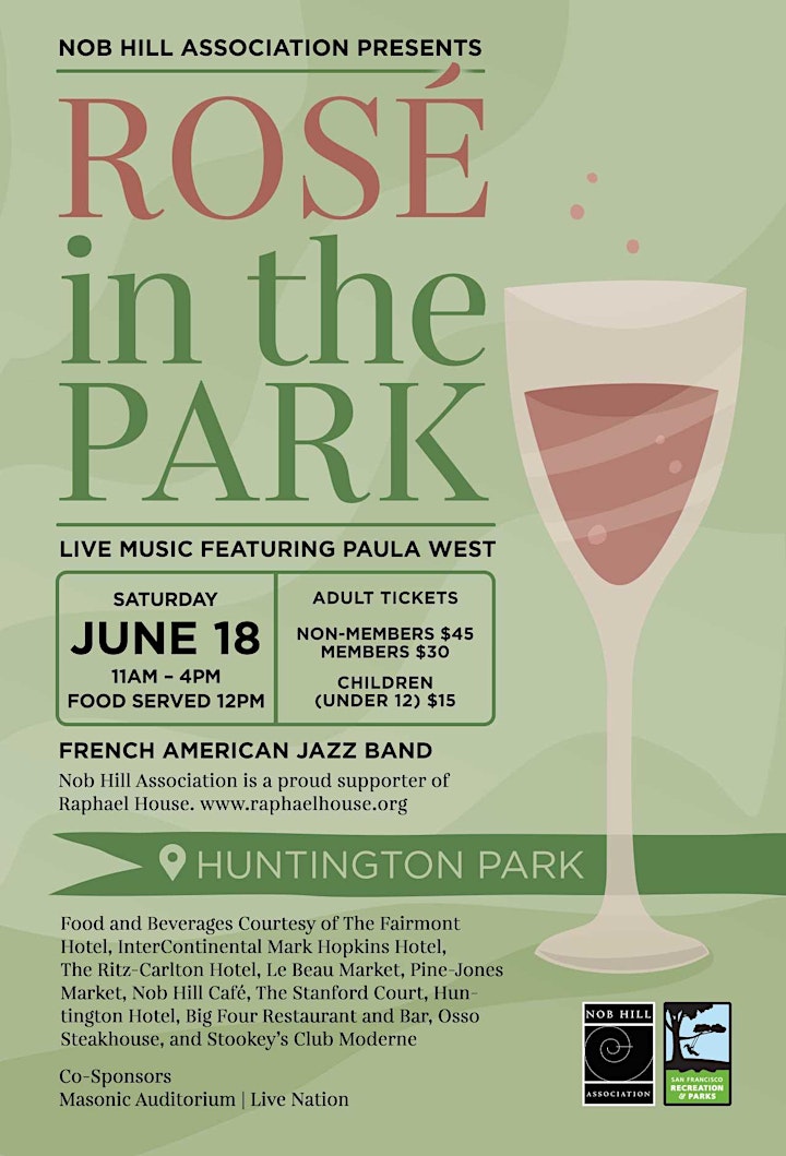 Rosé & BBQ in Huntington Park 2022 - hosted by Nob Hill Association image