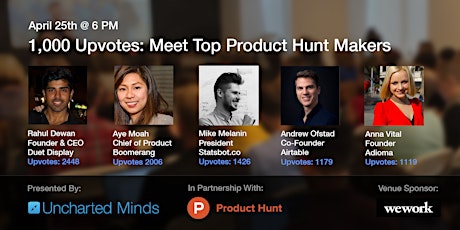 Top Product Hunt Makers: Boomerang, Statsbot.co, Duet Display, Airtable & Adioma primary image