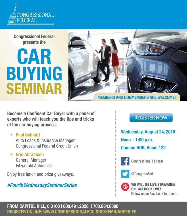 Congressional Federal Presents: The Confident Car Buyer Seminar