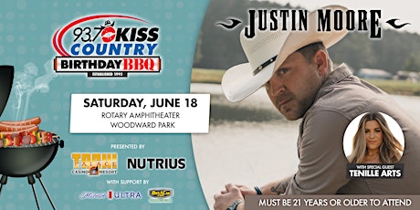 Imagen principal de 93.7 KISS Country 30 Year Birthday Barbecue featuring Justin Moore