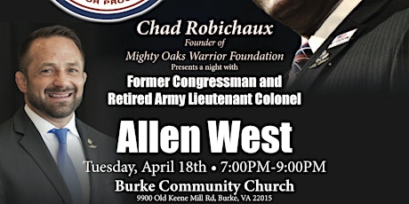 Mighty Oaks Warrior Programs Presents: An Evening with Allen West primary image