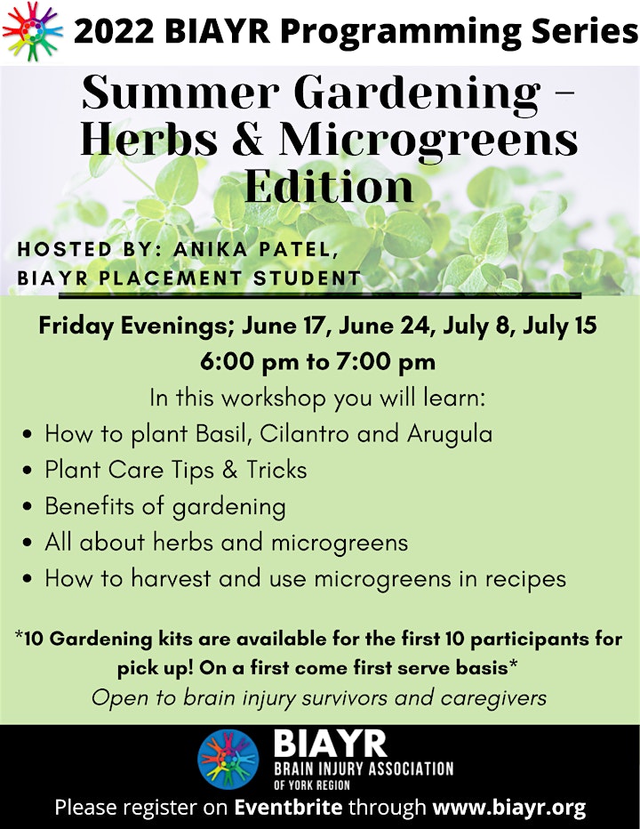 Summer Gardening - Herbs & Microgreens Edition - 2022 BIAYR Programming image