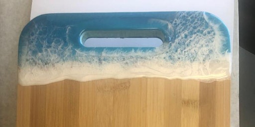 Resin Beach Wave Cutting Board with Beach Craft by Heather