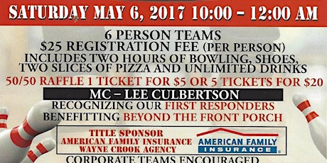 2017 Bowling for Beyond the Front Porch: GUNS and HOSES First Responder Recognition primary image