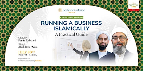 Running a Business Islamically: A Practical Guide - Critical Issues Seminar tickets