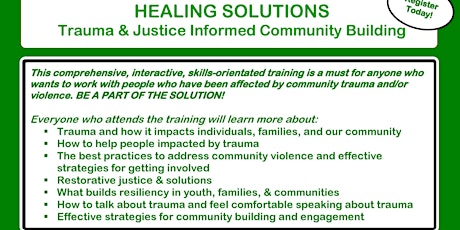 Healing Solutions: Trauma and Justice Informed Community Building tickets