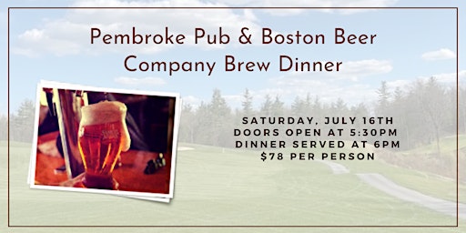 Pembroke Pub and Boston Beer Company Brew Dinner