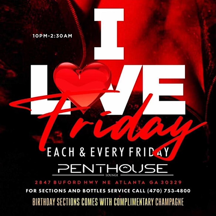 I Love Fridays @ Penthouse Atl image