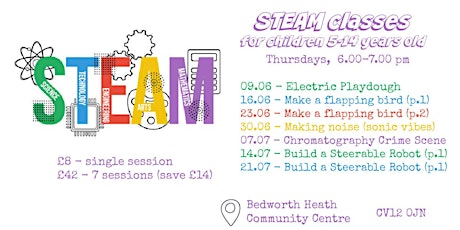 STEAM classes for children 5-14 years old, June-July tickets