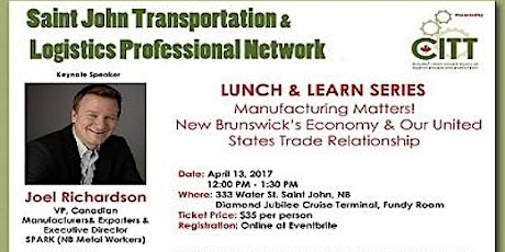 Saint John Transportation & Logistics Professional Network Luncheon - Joel Richardson primary image