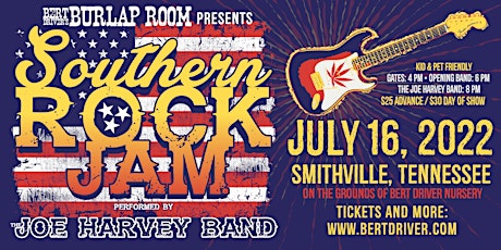 The Burlap Room Presents Southern Rock Jam with the Joe Harvey Band tickets