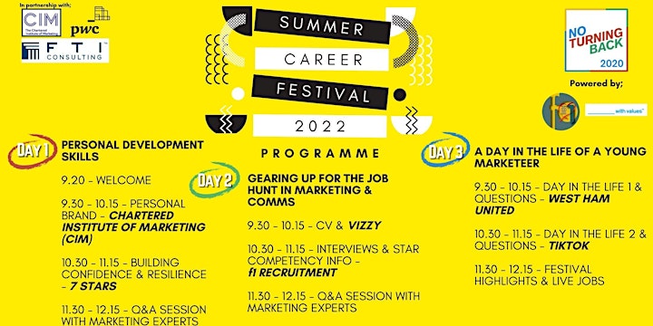 No Turning Back 2020: Summer Careers Festival: 8- 10 June 2022 image