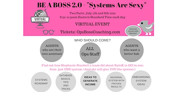 BE A BOSS 2.0 - "Systems Are Sexy" (Virtual)