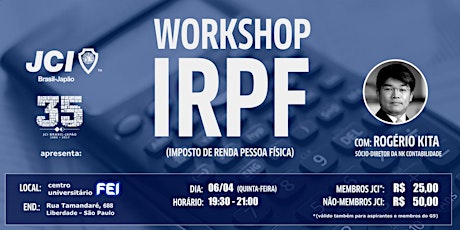 Imagem principal do evento Workshop IRPF: Imposto de Renda Pessoa Física