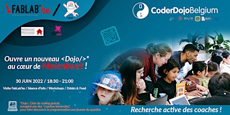 Primaire afbeelding van Devenir Coach @ Fablab'ke (Molenbeek) / CoderDojo Belgium