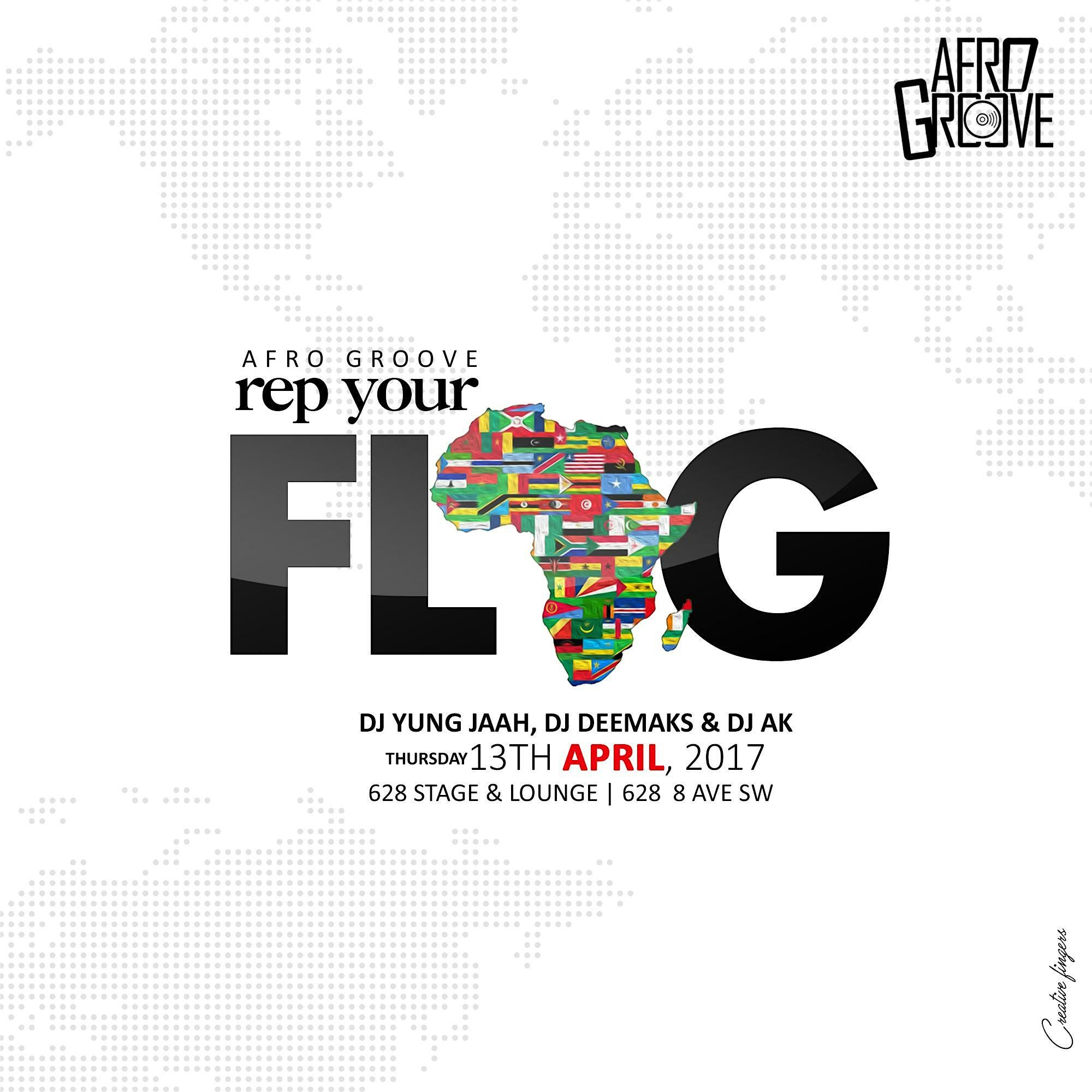 Afrogroove - REP YOUR FLAG event poster