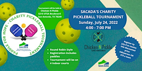 Paddle for Hope - SACADA Charity Pickleball Tournament tickets