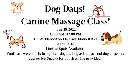 Dog Days! Canine Massage Class tickets