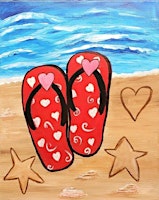 A little Family fun with our Flip Flop beach painting event
