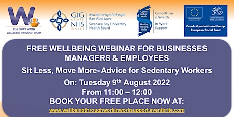 Sit Less, Move More- Advice for Sedentary Workers primary image